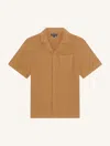 Frescobol Carioca Angelo Linen Shirt In Brown