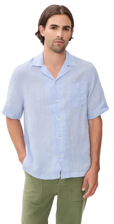 Frescobol Carioca Angelo Linen Shirt Baby Blue