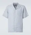 Frescobol Carioca Angelo Linen Shirt In Blue