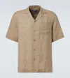Frescobol Carioca Angelo Linen Shirt In Brown