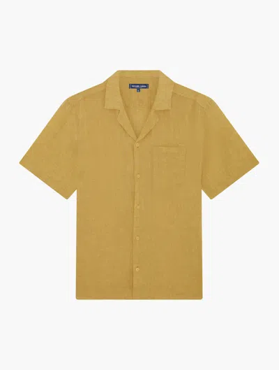 Frescobol Carioca Angelo Linen Shirt In Dried Moss
