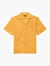 Frescobol Carioca Men's Solid Linen Camp Shirt In Golden Sun
