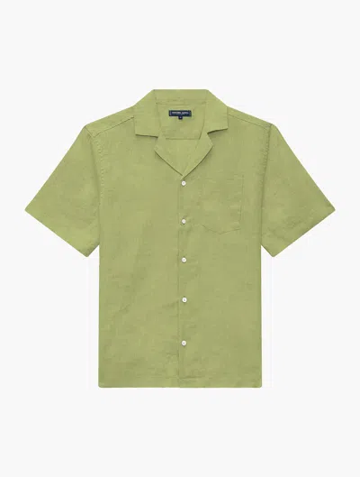 Frescobol Carioca Angelo Linen Shirt In Jungle Green