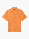 Frescobol Carioca Angelo Linen Shirt In Mandarin Orange