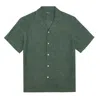 Frescobol Carioca Angelo Linen Shirt Vineyard Green In Green