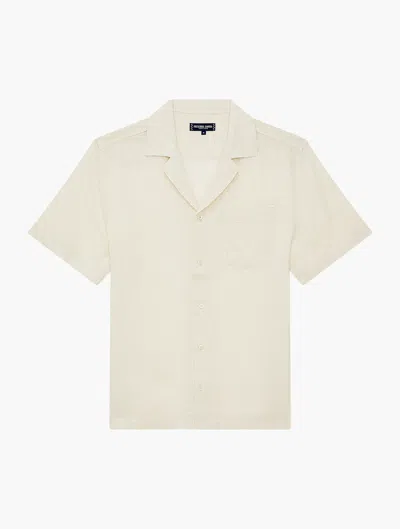 Frescobol Carioca Thomas Linen Shirt In Yellow Haze