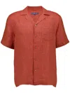 Frescobol Carioca Angelo Linen Bowling Shirt In Pink