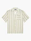 Frescobol Carioca Angelo Stripe Linen Shirt In Green