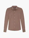 Frescobol Carioca Antonio Cashmere Blend Shirt In Dark Oak