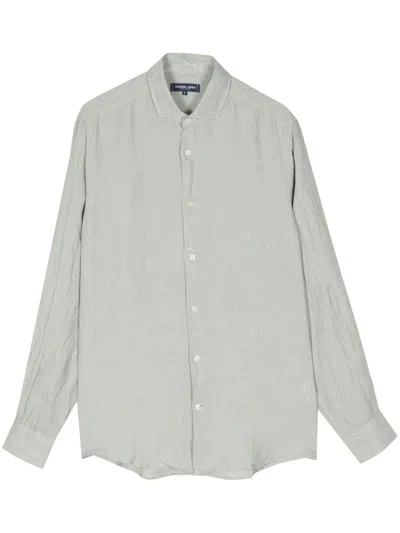 Frescobol Carioca Antonio Linen Shirt In Grey