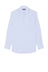 Frescobol Carioca Antonio Linen Shirt In Baby Blue