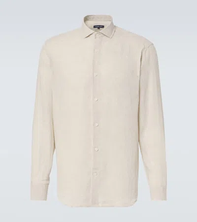 Frescobol Carioca Antonio Linen Shirt In Beige