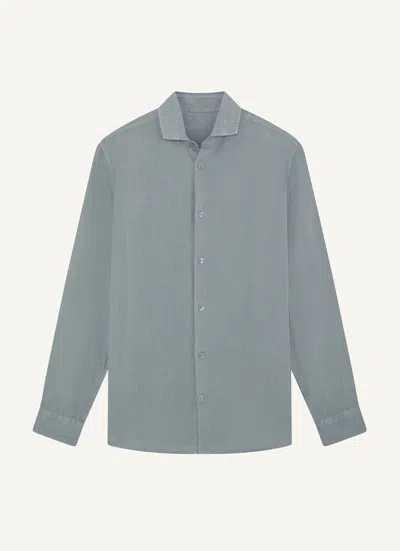 Frescobol Carioca Antonio Linen Shirt In Blue