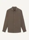 Frescobol Carioca Antonio Linen Shirt In Brown