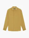 Frescobol Carioca Antonio Linen Shirt In Dried Moss