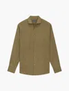 Frescobol Carioca Antonio Linen Shirt In Khaki Brown