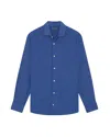 Frescobol Carioca Antonio Linen Shirt In Navy-blue