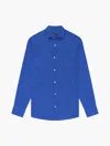Frescobol Carioca Antonio Linen Shirt In Navy-blue