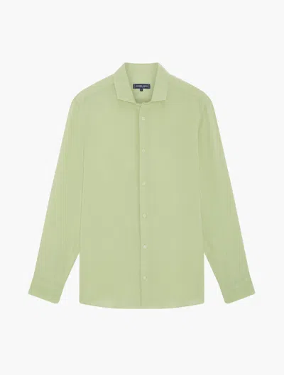 Frescobol Carioca Antonio Linen Shirt In Pistachio