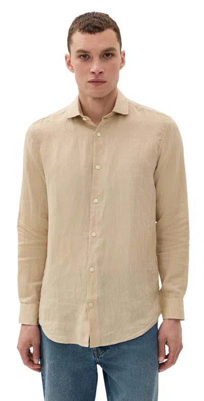 Frescobol Carioca Antonio Linen Shirt Sand Dune