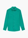 Frescobol Carioca Antonio Linen Shirt In Topaz Teal