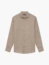 Frescobol Carioca Antonio Linen Shirt In Truffle