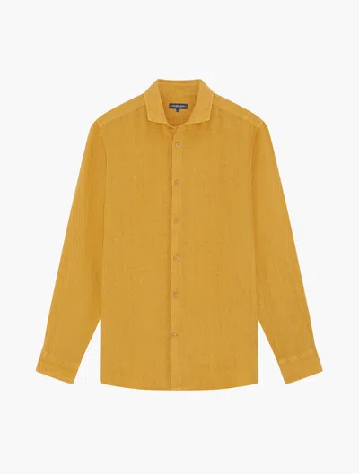 Frescobol Carioca Antonio Linen Shirt In Yellow