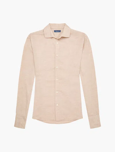Frescobol Carioca Antonio Wool Blend Shirt In Neutral