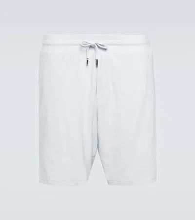 Frescobol Carioca Augusto Cotton-blend Terry Shorts In Halogen Grey