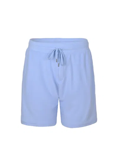 FRESCOBOL CARIOCA AUGUSTO TERRY COTTON BLEND SHORTS BABY BLUE