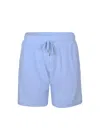Frescobol Carioca Augusto Terry Cotton Blend Shorts Baby Blue In Blue