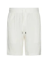 Frescobol Carioca Augusto Terry Cotton Blend Shorts In Ivory