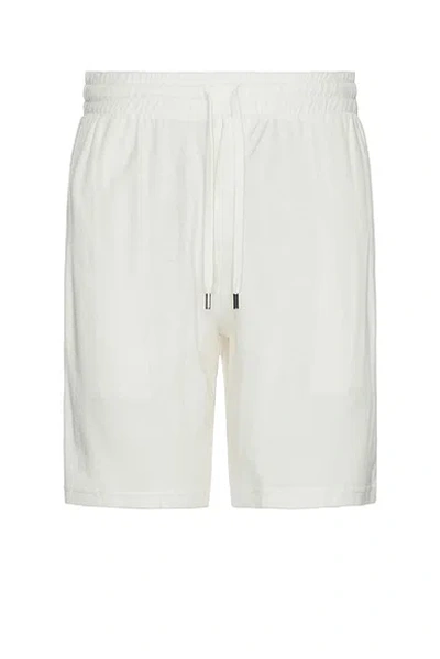 Frescobol Carioca Augusto Terry Cotton Blend Shorts In Ivory