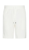 Frescobol Carioca Augusto Terry Cotton Blend Shorts In Ivory