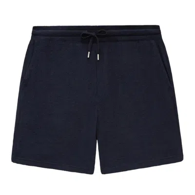 Frescobol Carioca Augusto Terry Cotton Men's Shorts In Blue