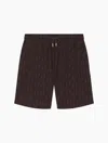 Frescobol Carioca Augusto Terry Cotton Shorts In Brown Mt