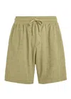 Frescobol Carioca Augusto Terry Cotton Shorts Jungle Green In Green