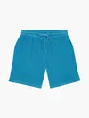 Frescobol Carioca Augusto Terry Cotton Shorts In Lake Blue