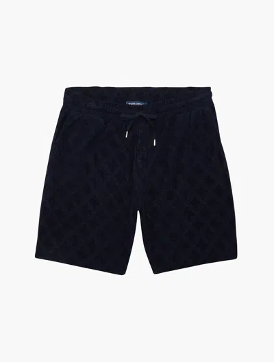 Frescobol Carioca Augusto Terry Cotton Shorts In Navy