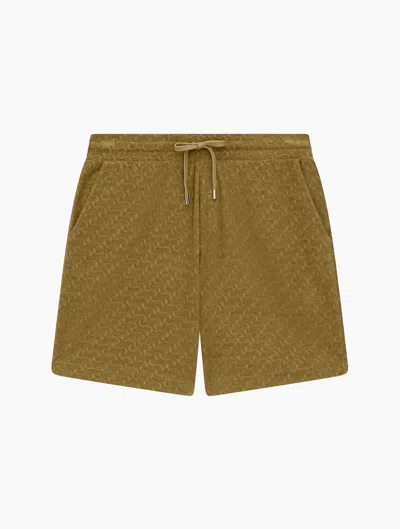 Frescobol Carioca Augusto Terry Cotton Shorts In Spinach
