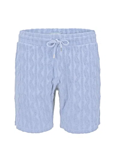 Frescobol Carioca Augusto Terry Jacquard Short Chambray Blue