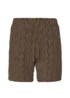 Frescobol Carioca Augusto Terry Jacquard Short Seawood In Brown