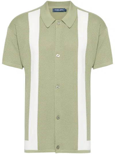 Frescobol Carioca Barretos Striped Knitted-cotton Shirt In Green