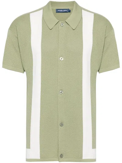 Frescobol Carioca Barretos Striped Knitted-cotton Shirt In Jungle Green