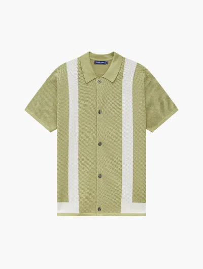 Frescobol Carioca Barretos Striped Knitted-cotton Shirt In Jungle Green
