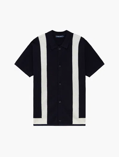 Frescobol Carioca Barretos Cotton Shirt In Navy