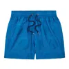 Frescobol Carioca Blue Swim Shorts With Slit Front Pockets In Blue