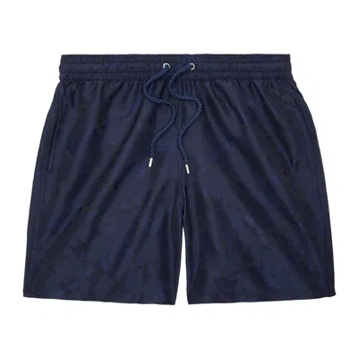 Frescobol Carioca Board Swim Short Copacabana Jacquard Navy In Blue