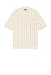 Frescobol Carioca Cassio Pyjama Short Sleeve Shirt Cabana Stripe Print In White