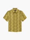 Frescobol Carioca Castro Cabana Linen Shirt In Lemon & Spinach